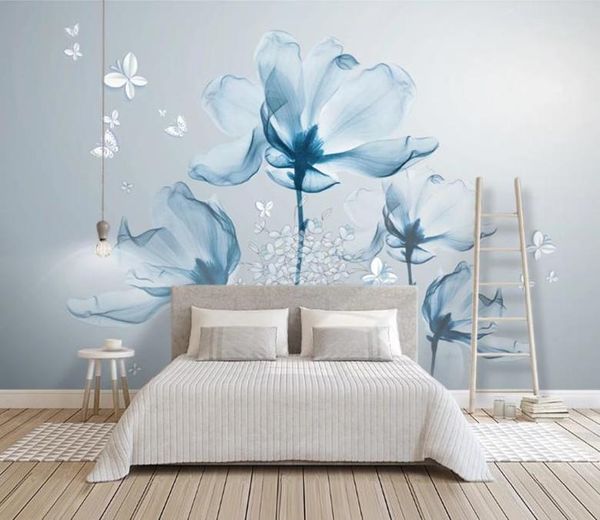 wallpapers 3d wallpaper layered stereo flower living room bedroom tv wall murals for walls