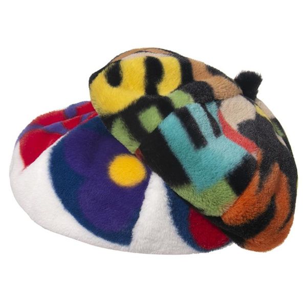 women winter fuzzy plush beret cap abstract letters floral painter beanie hat lx9e, Blue;gray
women winter fuzzy plush beret cap abstract letters floral painter beanie hat lx9e, Blue;gray