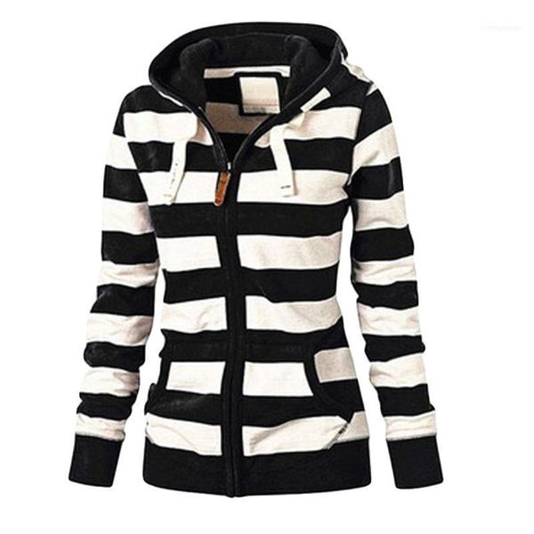 women's jackets women striped coat 2021 autumn long sleeve plus size casual jacket hooded europe zipper cardigan clothing #t2g1, Black;brown
women's jackets women striped coat 2021 autumn long sleeve plus size casual jacket hooded europe zipper cardigan clothing #t2g1, Black;brown