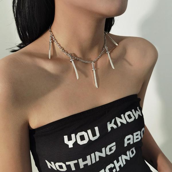 chokers veemy hip hop punk sword pendant necklace gothic vintage clavicle chain choker for women fashion statement jewelry, Golden;silver
chokers veemy hip hop punk sword pendant necklace gothic vintage clavicle chain choker for women fashion statement jewelry, Golden;silver