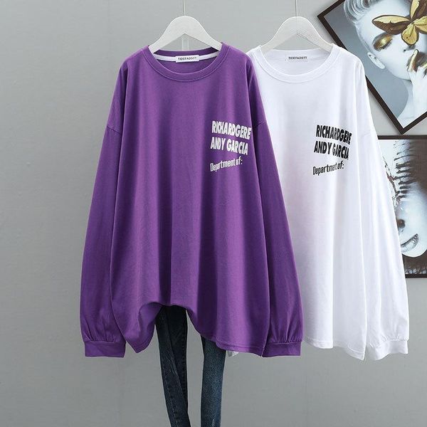 women's hoodies & sweatshirts 2021 autumn loose oversize slimming simple purple letter printing t-shirt casual stretch cotton women, Black
women's hoodies & sweatshirts 2021 autumn loose oversize slimming simple purple letter printing t-shirt casual stretch cotton women, Black