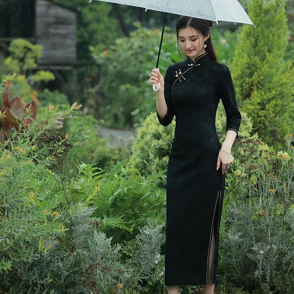 ethnic clothing black vestidos improved qipao female classic slim lace cheongsams mandarin collar old shanghai retro button chinese dress go, Red
ethnic clothing black vestidos improved qipao female classic slim lace cheongsams mandarin collar old shanghai retro button chinese dress go, Red