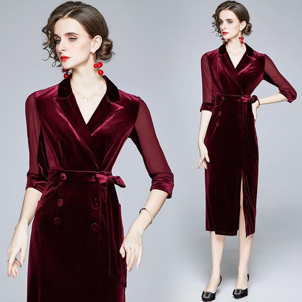 casual dresses elegant vintage fashion women burgundy velvet slim tunic split evening party dress lady v neck long sleeve, Black;gray
casual dresses elegant vintage fashion women burgundy velvet slim tunic split evening party dress lady v neck long sleeve, Black;gray