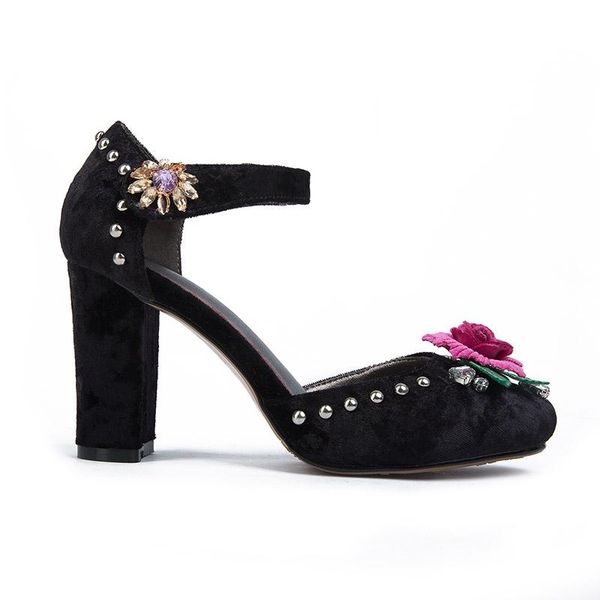 dress shoes phoentin blue wedding 2021 bride jacquard fabric mary jane crystal ladies high heel with flower hook & loop ft368, Black 
dress shoes phoentin blue wedding 2021 bride jacquard fabric mary jane crystal ladies high heel with flower hook & loop ft368, Black