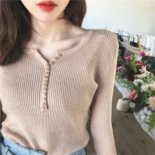 women's sweaters women button v-neck knitted pullovers 2021 chic sweater ladies autumn winter long sleeve solid pink pull femme, White;black
women's sweaters women button v-neck knitted pullovers 2021 chic sweater ladies autumn winter long sleeve solid pink pull femme, White;black