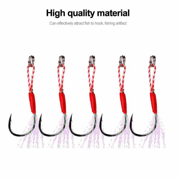 5pcs fishing hooks set single double carp hook with thread feather roped sea fishinhook tackle for fishing
5pcs fishing hooks set single double carp hook with thread feather roped sea fishinhook tackle for fishing
