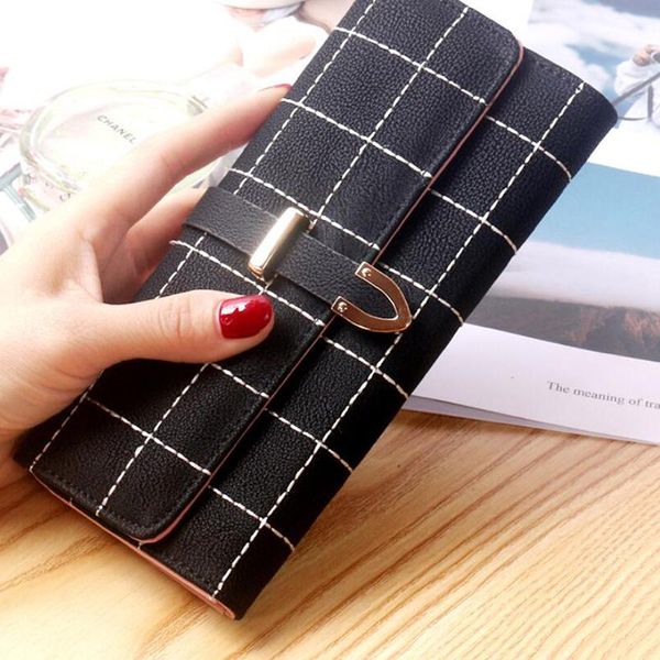 wallets women long zipper leather coin purses fashion design clutch lattice female money bag holder, Red;black
wallets women long zipper leather coin purses fashion design clutch lattice female money bag holder, Red;black