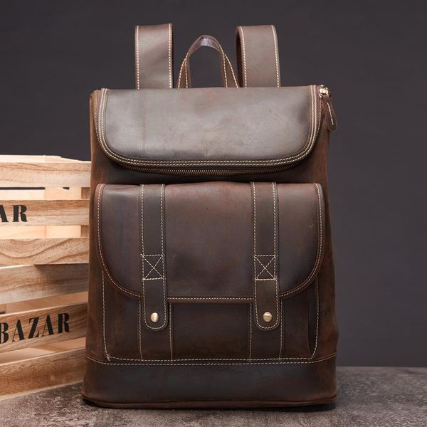 backpack retro crazy horse leather men's large capacity computer bag first layer travel genuine
backpack retro crazy horse leather men's large capacity computer bag first layer travel genuine