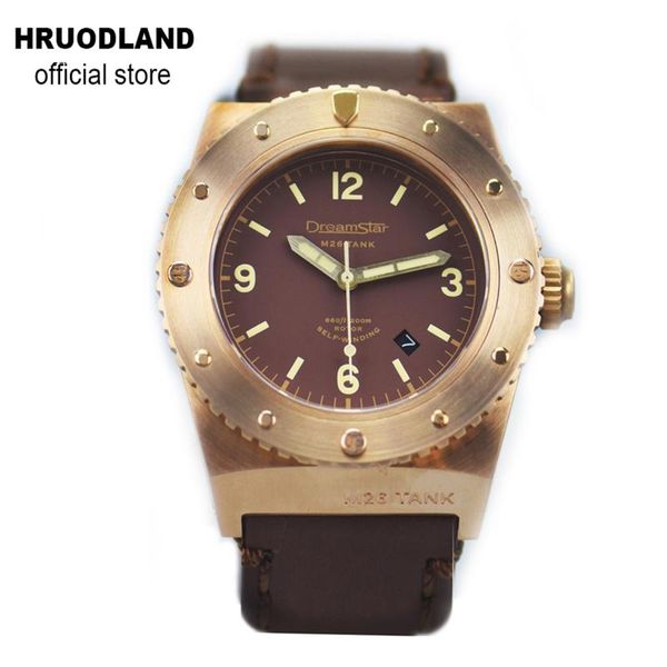 wristwatches hruodland retro big bronze automatic diving men watches 20atm 9015 mov't sapphire crystal mechanical wristwatch for mal, Slivery;brown
wristwatches hruodland retro big bronze automatic diving men watches 20atm 9015 mov't sapphire crystal mechanical wristwatch for mal, Slivery;brown