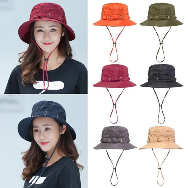 outdoor hats summer solid color anti-uv sun hat foldable portable wide brim bucket cap fishing hiking visors with windproof rope, Black;white
outdoor hats summer solid color anti-uv sun hat foldable portable wide brim bucket cap fishing hiking visors with windproof rope, Black;white