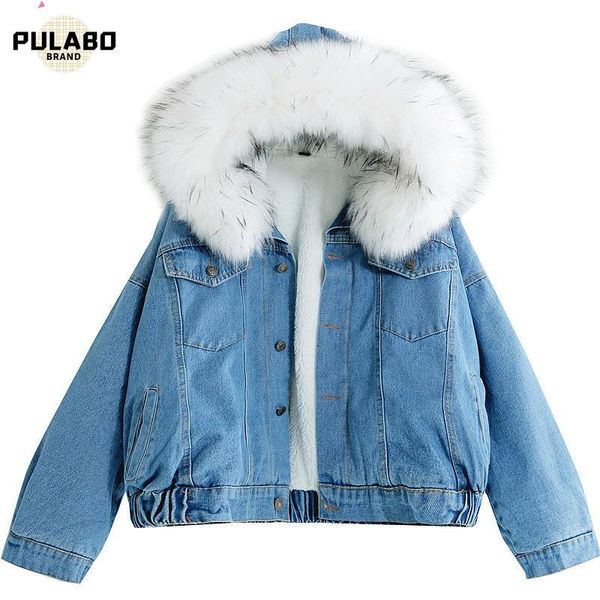 with fur trim hood cotton liner long denim jackets women winter hardy warm denim coats jackets female plus size loose outerwear, Black;brown
with fur trim hood cotton liner long denim jackets women winter hardy warm denim coats jackets female plus size loose outerwear, Black;brown