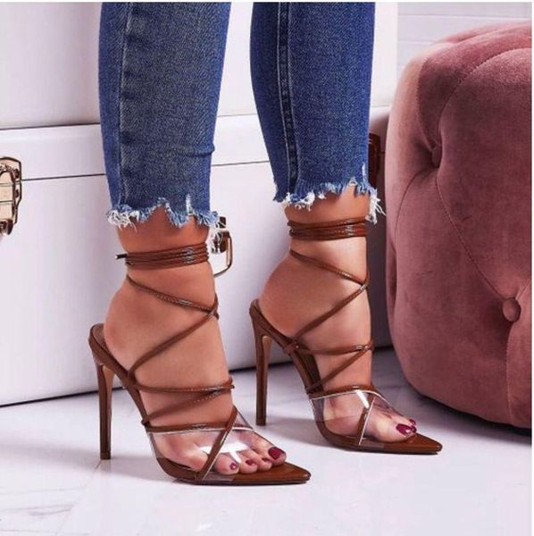 sandals pointed straps transparent pvc thin women's, Black
sandals pointed straps transparent pvc thin women's, Black