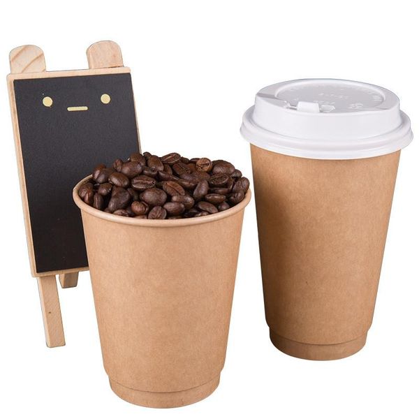 disposable cups & straws 50pcs krft paper coffee cup thick drink hollow takeaway packaging with lid
disposable cups & straws 50pcs krft paper coffee cup thick drink hollow takeaway packaging with lid