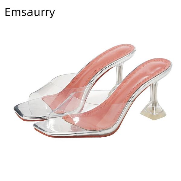 sandals transparent pvc slim high heel mules lady unique goblet square toe open toes jelly color summer women, Black
sandals transparent pvc slim high heel mules lady unique goblet square toe open toes jelly color summer women, Black
