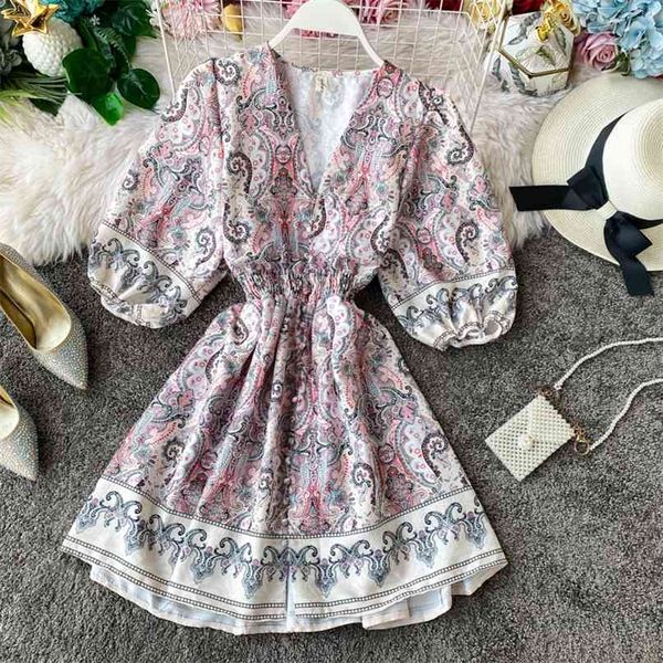 women fashion retro court short sleeve printing v collar high waist dress lady vestidos mujer l463 210527, Black;gray
women fashion retro court short sleeve printing v collar high waist dress lady vestidos mujer l463 210527, Black;gray