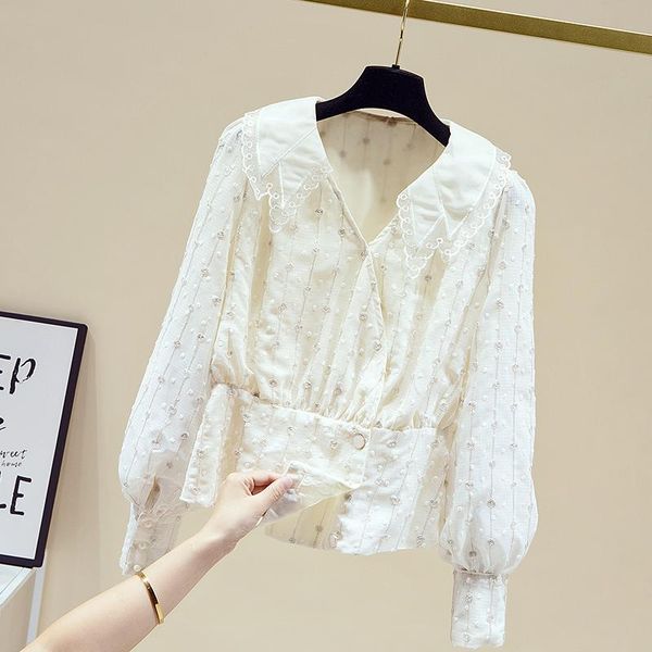 women's blouses & shirts vanovich korean style temperament v-neck design fashion shirt 2021 fall long sleeve blouse women, White
women's blouses & shirts vanovich korean style temperament v-neck design fashion shirt 2021 fall long sleeve blouse women, White