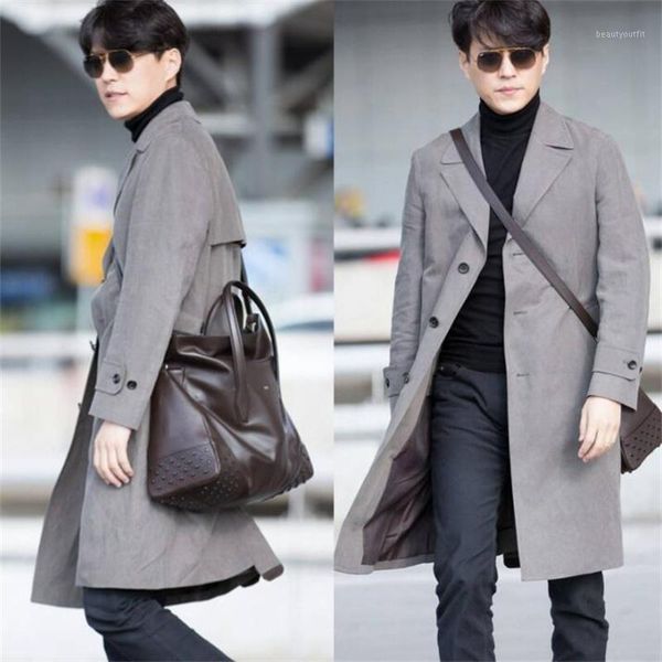 men's trench coats mens man single-breasted long clothes slim ropa de hombre overcoat sleeve designer spring autumn winter, Tan;black
men's trench coats mens man single-breasted long clothes slim ropa de hombre overcoat sleeve designer spring autumn winter, Tan;black