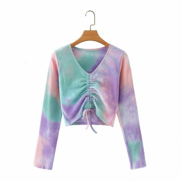 2021 popular slim long sleeve tie-dye v-neck drawstring short women new autumn fashion casual print crop tshirt ok31, White
2021 popular slim long sleeve tie-dye v-neck drawstring short women new autumn fashion casual print crop tshirt ok31, White