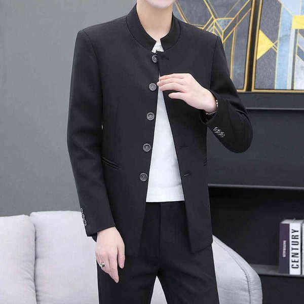 luxury men's suits blazers 2021 zhongshan suit two-piece young men slim fit korean casual stand collar set for men's fashion coat, White;black
luxury men's suits blazers 2021 zhongshan suit two-piece young men slim fit korean casual stand collar set for men's fashion coat, White;black