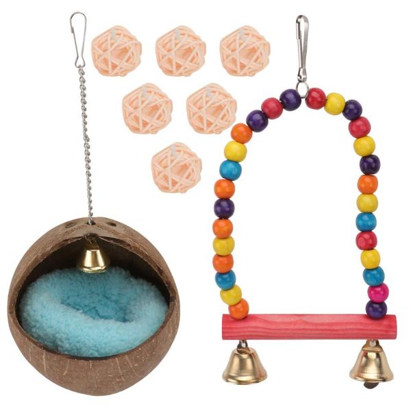 bird cages 1 set parrot hanging coconut shell nest pet nibbling swing
bird cages 1 set parrot hanging coconut shell nest pet nibbling swing