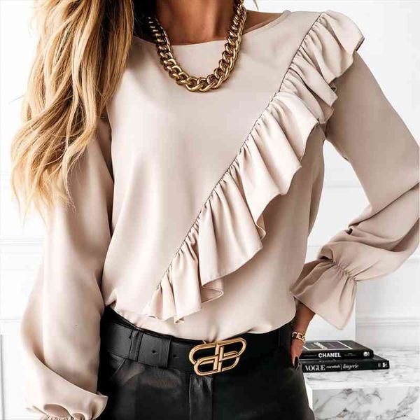 womens and blouses elegant long sleeve ruffles ol shirt ladies office lady chemise femme party club tee streetwear, White
womens and blouses elegant long sleeve ruffles ol shirt ladies office lady chemise femme party club tee streetwear, White