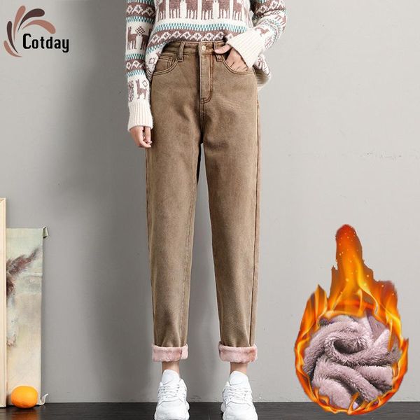 women's jeans cotday loose winter women velvet thick warm personality plush high waist fleece vintage wide leg ankle-length harem denim, Blue
women's jeans cotday loose winter women velvet thick warm personality plush high waist fleece vintage wide leg ankle-length harem denim, Blue