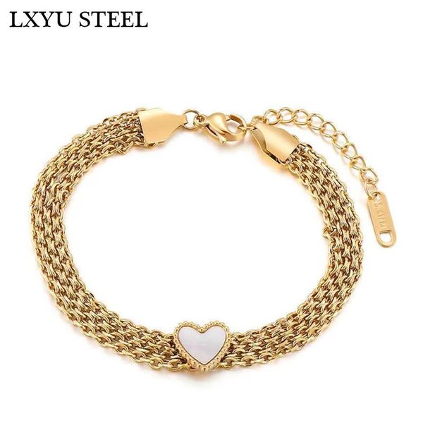 link, chain fashion love heart charm bracelets stainless steel bracelet multi-layer women gifts, Black
link, chain fashion love heart charm bracelets stainless steel bracelet multi-layer women gifts, Black