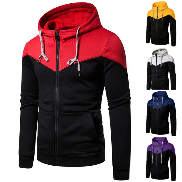 men hoodie two-color splice zipper street fashion matching trend sweatshirt for men hoodie, Black
men hoodie two-color splice zipper street fashion matching trend sweatshirt for men hoodie, Black