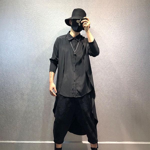 men's casual shirts long-sleeve shirt spring and autumn performance clothing personality asymmetry design leisure large size, White;black
men's casual shirts long-sleeve shirt spring and autumn performance clothing personality asymmetry design leisure large size, White;black