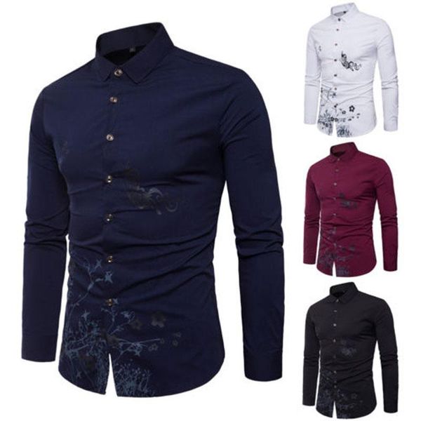 men's casual shirts brand fashion men long sleeve formal slim fit turn down collar shirt printed blouse, White;black
men's casual shirts brand fashion men long sleeve formal slim fit turn down collar shirt printed blouse, White;black