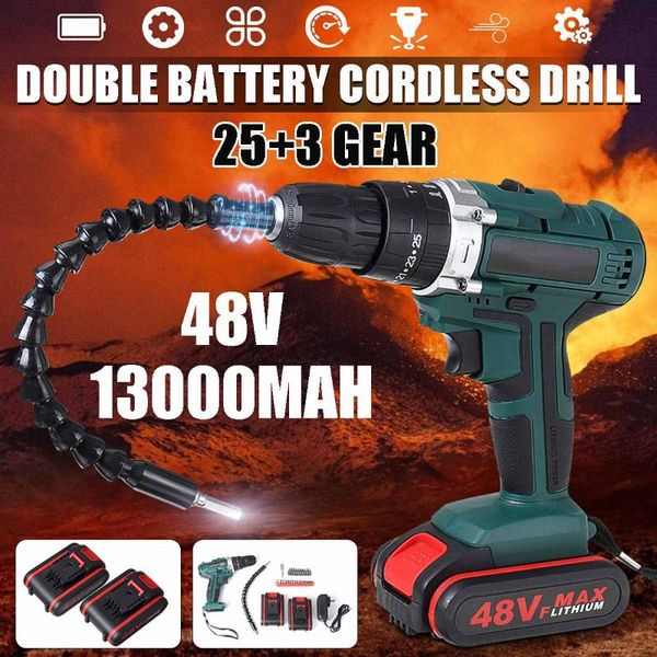 professiona electric drills 48v 6000mah 3 in 1 cordless impact 2 speed drill hammer screwdriver 25+3 turque power driver tools set with batt
professiona electric drills 48v 6000mah 3 in 1 cordless impact 2 speed drill hammer screwdriver 25+3 turque power driver tools set with batt