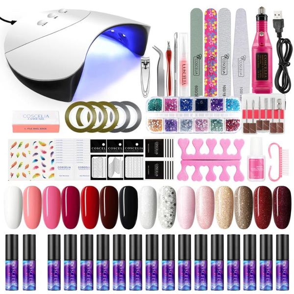 nail art kits coscelia manicure kit with 15pcs gel polish uv led lamp dryer milling machine set tools
nail art kits coscelia manicure kit with 15pcs gel polish uv led lamp dryer milling machine set tools