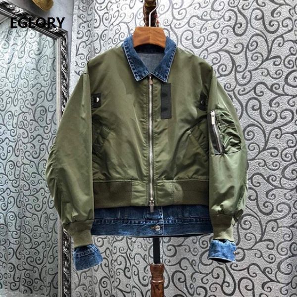 women's jackets 2021 spring fashion coat women turn-down collar denim patchwork casual green black zipper plus size, Black;brown
women's jackets 2021 spring fashion coat women turn-down collar denim patchwork casual green black zipper plus size, Black;brown