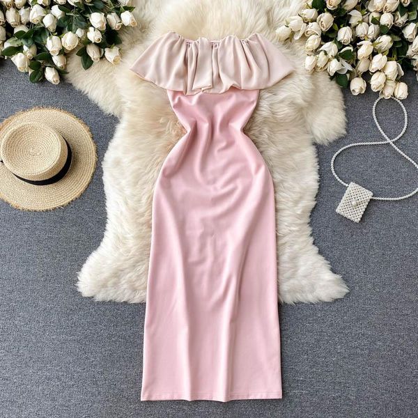 casual dresses women fashion summer sweet contrast color slash neck sleeveless ruffle package hip dress elegant vestidos de mujer s773, Black;gray
casual dresses women fashion summer sweet contrast color slash neck sleeveless ruffle package hip dress elegant vestidos de mujer s773, Black;gray