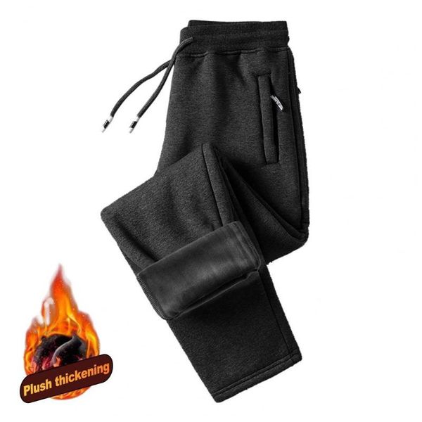 men's pants men solid color pockets loose plush thermal trousers for spring autumn winter, Black
men's pants men solid color pockets loose plush thermal trousers for spring autumn winter, Black