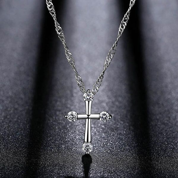 pendant necklaces cute female crystal zircon necklace fashion cross style big choker for women, Silver
pendant necklaces cute female crystal zircon necklace fashion cross style big choker for women, Silver