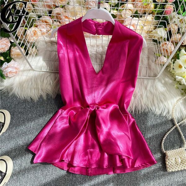 women's blouses & shirts 2021 summer women satin silk blouse elegant bandage bow ruffle ladies female backless office plus size blusas, White
women's blouses & shirts 2021 summer women satin silk blouse elegant bandage bow ruffle ladies female backless office plus size blusas, White