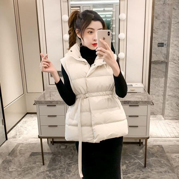 women's vests 2021 autumn winter women vest white duck down coat female warm windproof belt waistcoat korean pocket stand collar outwea, Black;white
women's vests 2021 autumn winter women vest white duck down coat female warm windproof belt waistcoat korean pocket stand collar outwea, Black;white