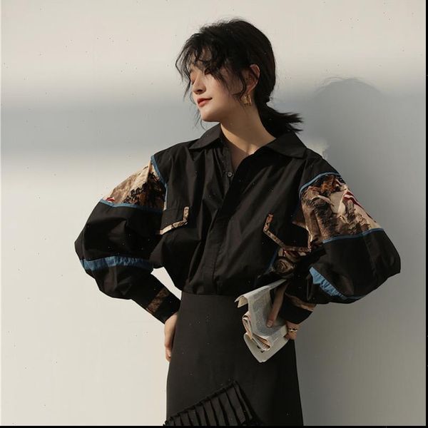 lanmrem 2021 new fashion autumn black print retro shirt females batwing long sleeve personlity blouse vestido yf70101, White
lanmrem 2021 new fashion autumn black print retro shirt females batwing long sleeve personlity blouse vestido yf70101, White