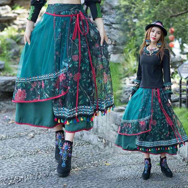 ethnic style skirt women retro embroidered swing skirt mesh print autumn winter travel vacation long vintage saia y183, Black
ethnic style skirt women retro embroidered swing skirt mesh print autumn winter travel vacation long vintage saia y183, Black