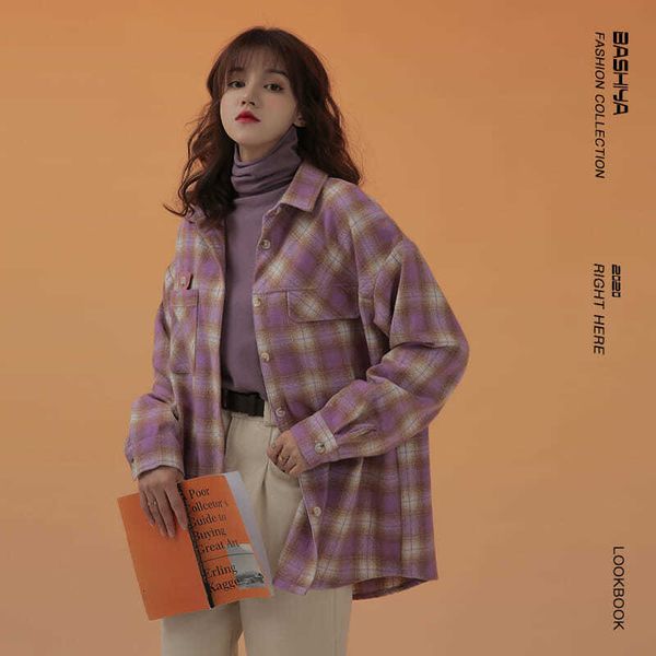 2021 deeptown xadrez inverno moda malha manga comprida feminina solto casual roxo engrossar boto acima da camisa 4a6v, White
2021 deeptown xadrez inverno moda malha manga comprida feminina solto casual roxo engrossar boto acima da camisa 4a6v, White