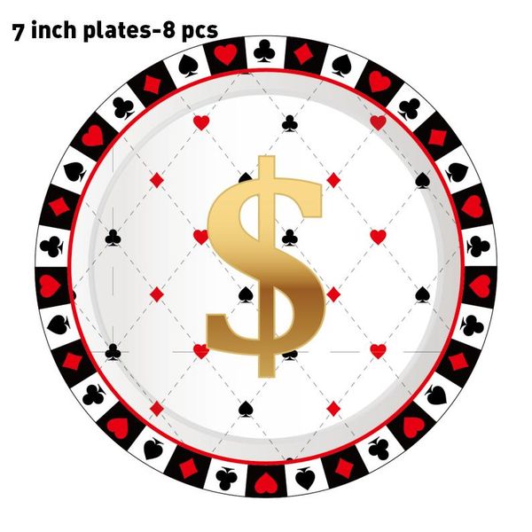 disposable dinnerware 8pcs 7inch pocker card game welcome to las vegas theme plates and tableware sets for happy birthday party decorations
disposable dinnerware 8pcs 7inch pocker card game welcome to las vegas theme plates and tableware sets for happy birthday party decorations