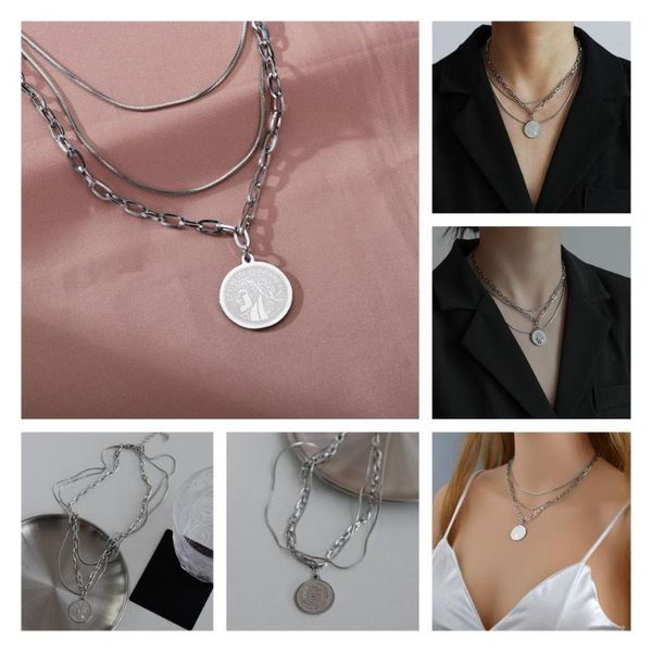 pendant necklaces multilayered cross lock necklace stainless steel comfortable portable hip hop chain choker for girl club party, Silver
pendant necklaces multilayered cross lock necklace stainless steel comfortable portable hip hop chain choker for girl club party, Silver