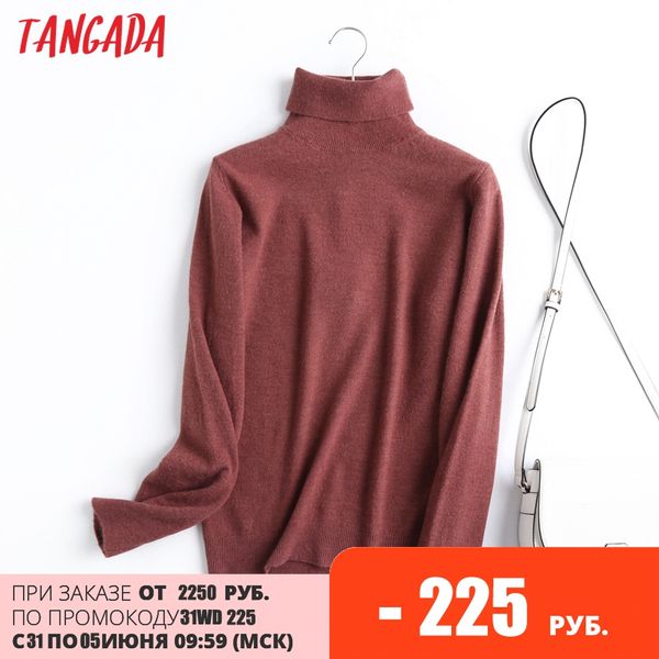tangada chic women 100% wool turtleneck sweater vintage office ladies thin knitted jumper 6d06, Black
tangada chic women 100% wool turtleneck sweater vintage office ladies thin knitted jumper 6d06, Black