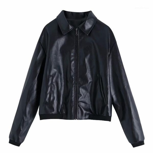 women's leather & faux stylish spring autumn pu jacket black zipper high street coat arrival casual pockets outerwear
women's leather & faux stylish spring autumn pu jacket black zipper high street coat arrival casual pockets outerwear