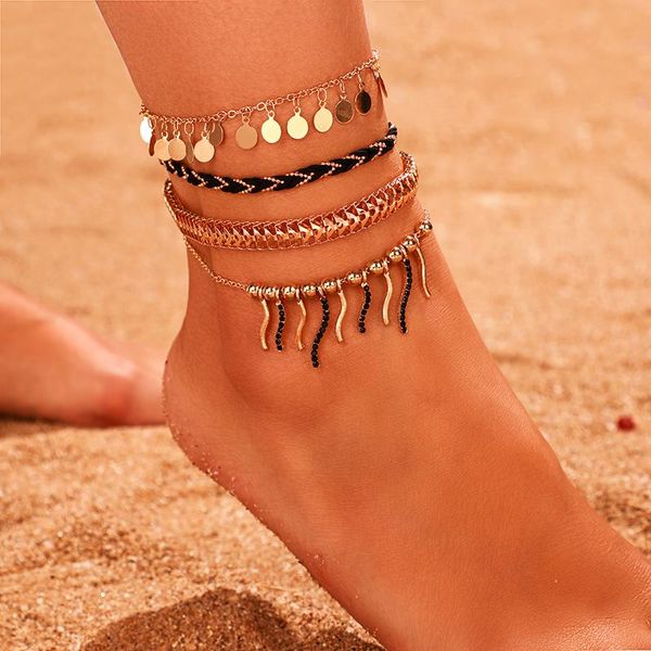 tocona gold dangling tassel anklet for women accessories multi layer boho foot chain jewelry chaine de cheville 9036, Red;blue
tocona gold dangling tassel anklet for women accessories multi layer boho foot chain jewelry chaine de cheville 9036, Red;blue