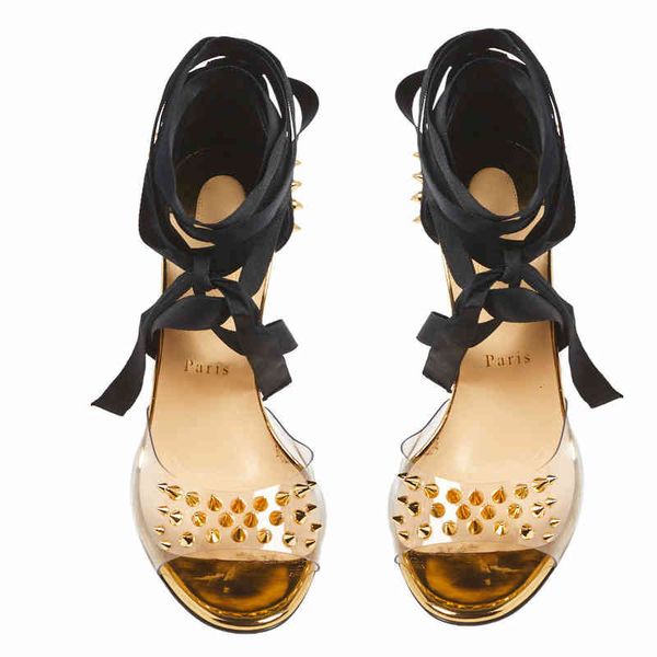 quality summer sandals barbarissima spike ankle strap sandal in gold black red bottom women's high heels party wedding pumps eu
quality summer sandals barbarissima spike ankle strap sandal in gold black red bottom women's high heels party wedding pumps eu