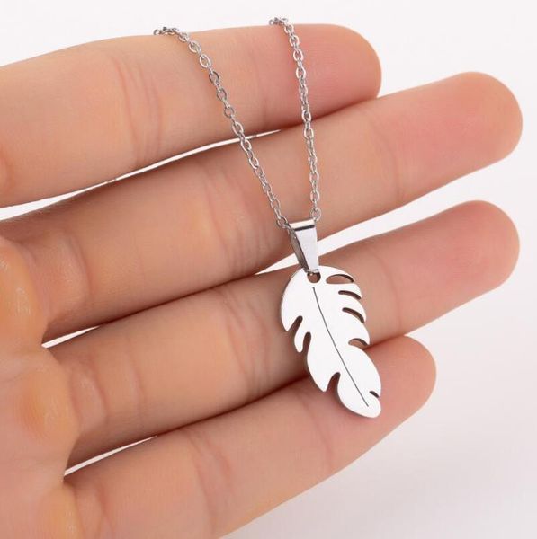 chains fashion tiny feather necklace handmade leaf leaves charm summer choker stainless steel homme simplify jewelry gift for girl, Silver
chains fashion tiny feather necklace handmade leaf leaves charm summer choker stainless steel homme simplify jewelry gift for girl, Silver