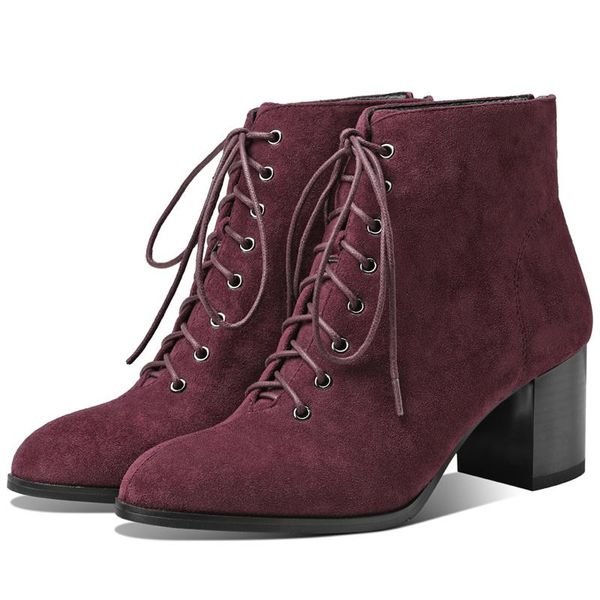 boots suede leather women's ankle fashion lace-up short black brown autumn winter square heel party shoes woman 2021
boots suede leather women's ankle fashion lace-up short black brown autumn winter square heel party shoes woman 2021