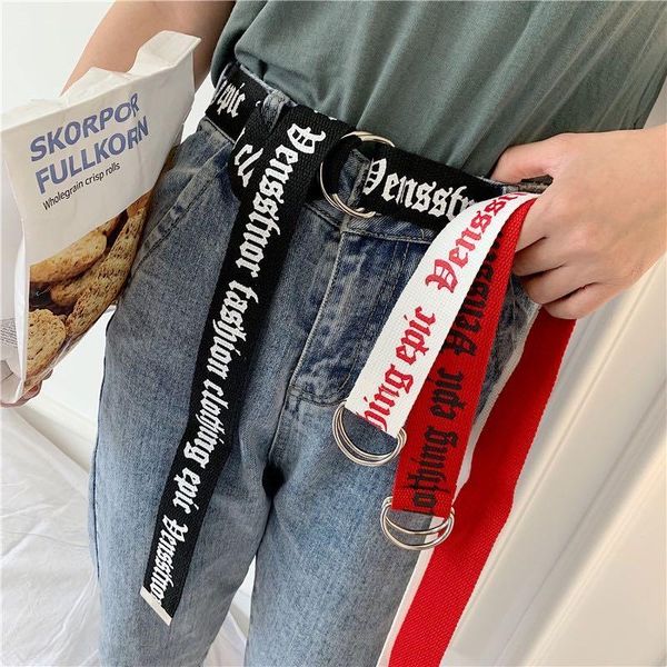 belts double d buckle casual canvas men women punk letters waist strap jeans trouser black female harajuku waistband, Black;brown
belts double d buckle casual canvas men women punk letters waist strap jeans trouser black female harajuku waistband, Black;brown